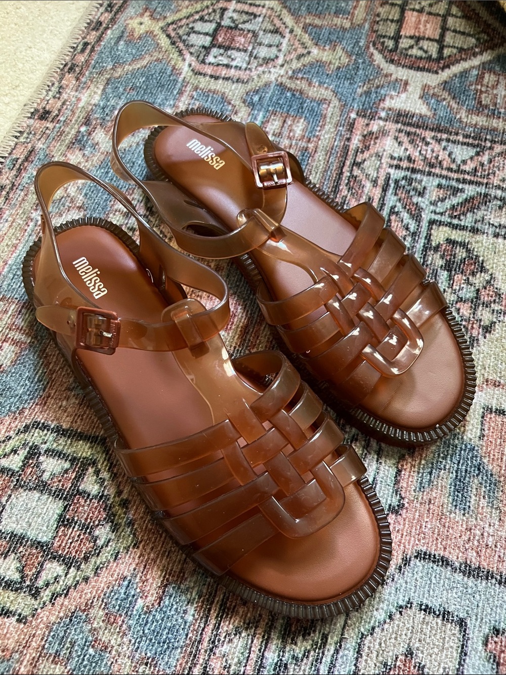 Melissa Women's Brown Translucent Jelly Fisherman Sandals